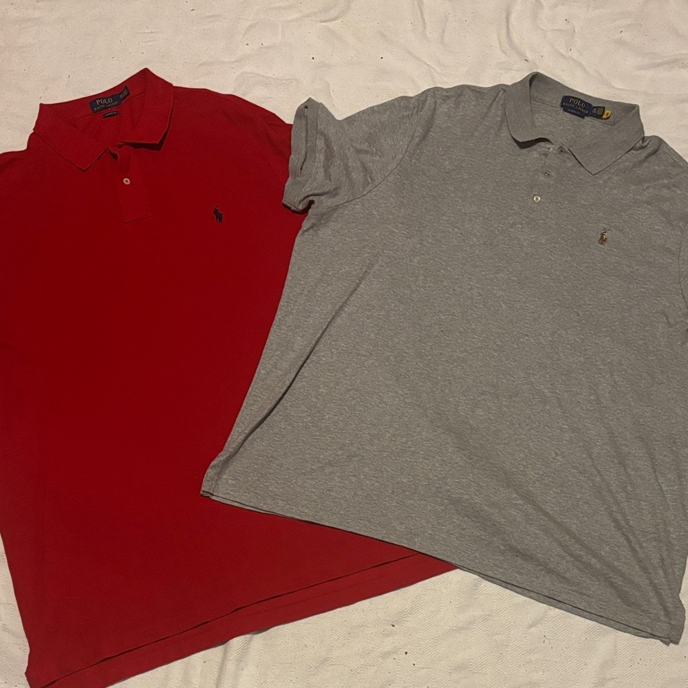 Polo by Ralph Lauren Men's Polo Shirts in Red and Gray